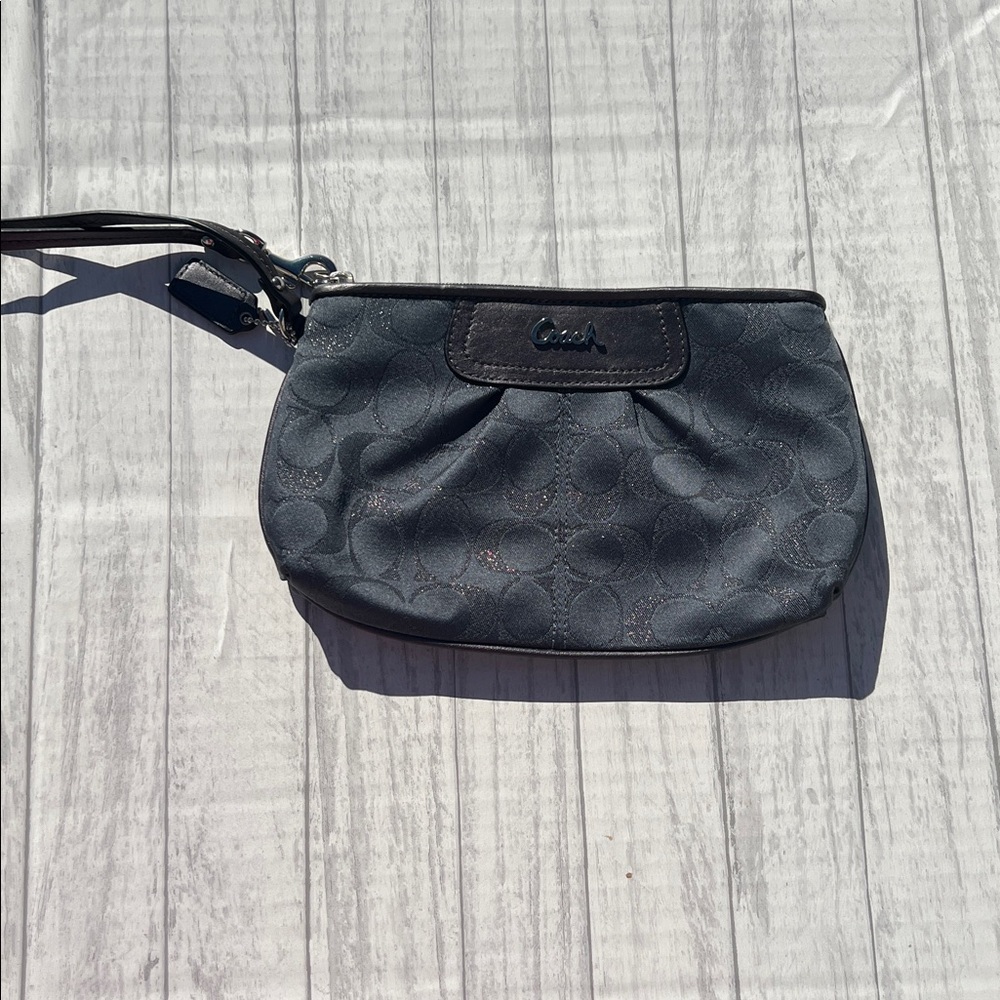 Coach Blue Signature Clutch Wristlet